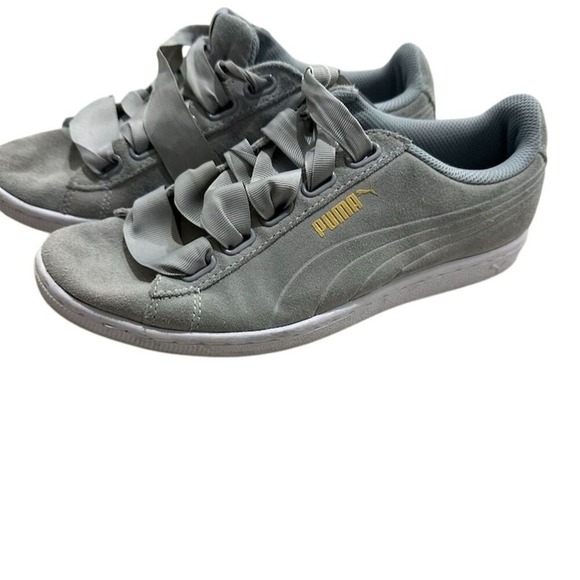 PUMA Vikky‎ Ribbon Women's Sneakers Gray Size 8 Athletic Shoes - Picture 2 of 7